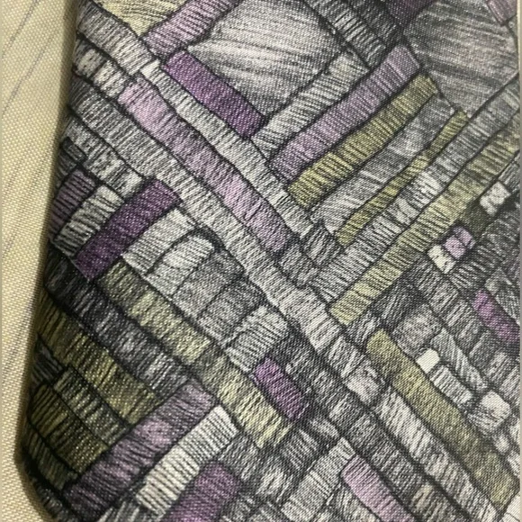 Ketch Tie Mens Clip On Metallic Silver Purple 17” Long 3 1/2” Wide Necktie - Picture 2 of 5